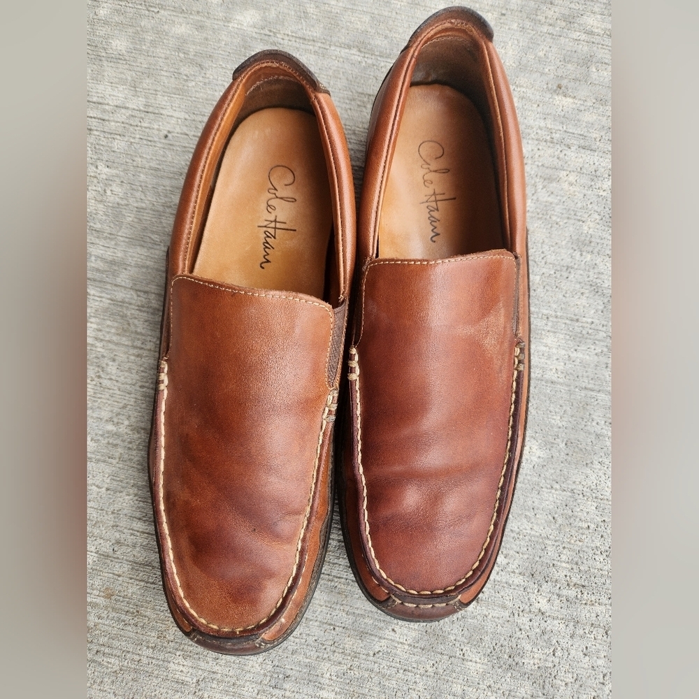 Cole Haan Men's Slip On Shoes Tucker Venetian Q1 Smooth Leather Comfort Size: 10